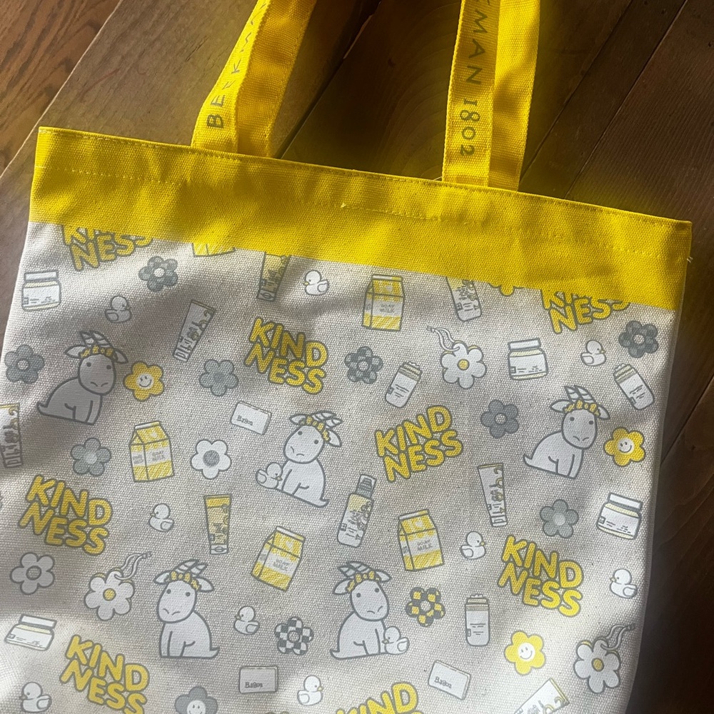 Beekman 1802 Kids Kindness Tote - Bright Yellow and Soft Gray